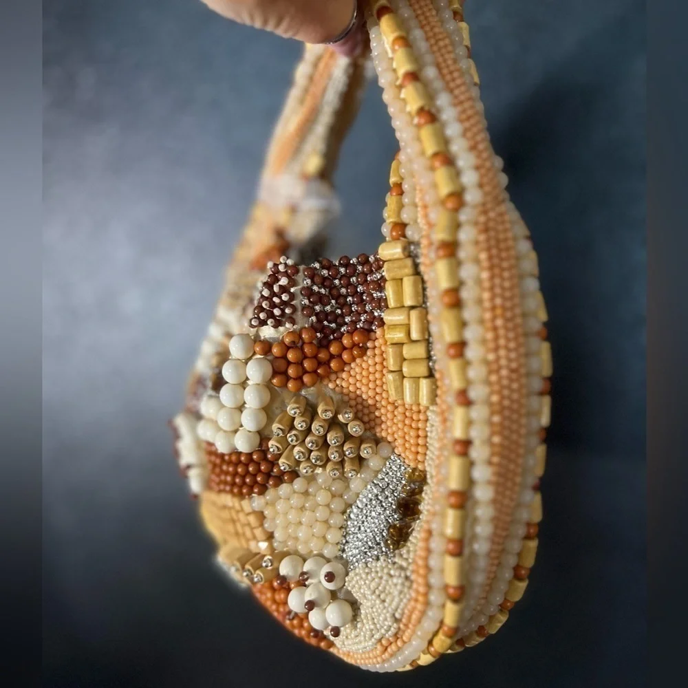 🤎🔥Viral Made in India handcrafted Beaded Handbag with Earthy Brown Tones🤎🔥NWT